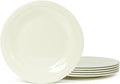 Melamine Beaded Appetizer/Salad/Dessert/Side Plates, Cream, Set of 6, 8.5 inch, Platter, Serving Dishes, Kid-Friendly, Chip and Break-Resistant, Durable, for Indoor and Outdoor, Dishwasher Safe