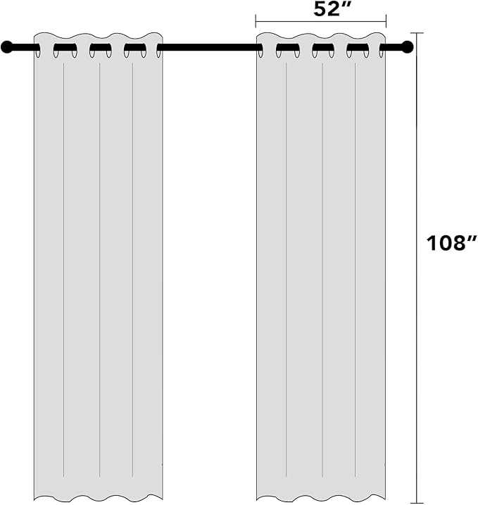 PrinceDeco Light Grey Linen Blackout Curtains for Bedroom 108 Inches Long Thermal Insulated Textured Blackout Curtains 2 Panels Set Extra Long Curtains for Living Room Total Room Darkening Curtains