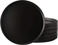 AmorArc Ceramic Dinner Plates Set of 6, 10.0 Inch Matte Stoneware Plates for Kitchen,Modern Flat Dinnerware Dishes Set,Microwave& Dishwasher Safe, Scratch Resistant, Matte Black