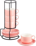 YOLIFE 2.5oz Espresso Cups Set of 4, Porcelain Stackable Espresso Cups by YOLIFE