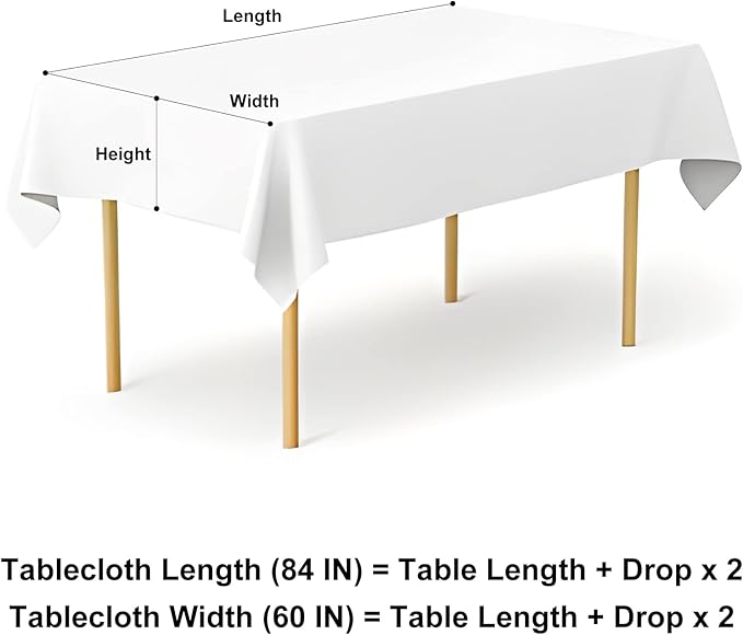 misaya 2 Pack Waterproof Vinyl Table Cloth, Buffalo Flannel Backed Tablecloth, Wipeable Plastic Table Cover for Dinner, Kitchen, Outdoor (60" x 84", Khaki and White)