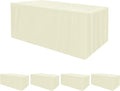 HolidayIdeas 4 Pack Fitted Table Clothes - 48 x 24 Inch - Butter Cream Rectangle Tablecloths for 4 Foot Tables, Polyester Fabric Folding Table Covers for Parties, Holiday Dinner, Wedding, Trade Show
