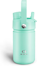 Kids Insulated Water Bottle - 12oz Stainless Steel Water Bottle with Dual Spouts by ENCOOL