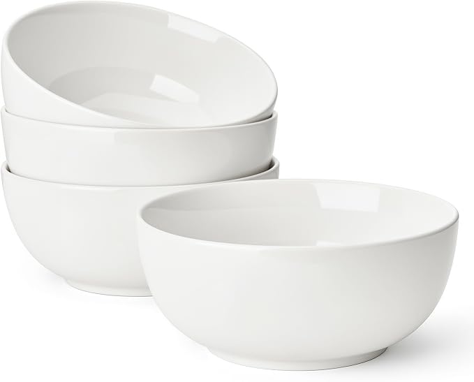 Sweese Ceramic Soup Bowl Set of 4, 29 oz Round Cereal Bowl Stackable Serving by Sweese
