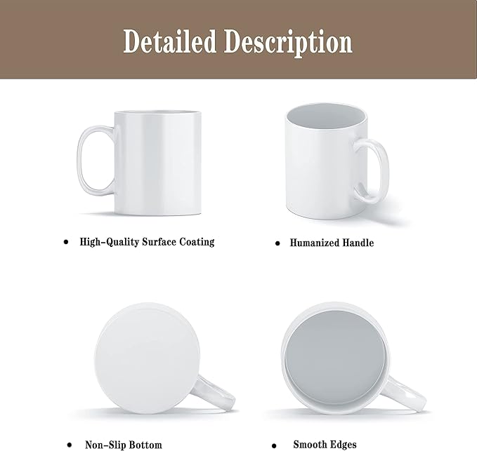 TANGLONG 12PCS Sublimation coffee Mugs 15 oz White Cups - Image 3