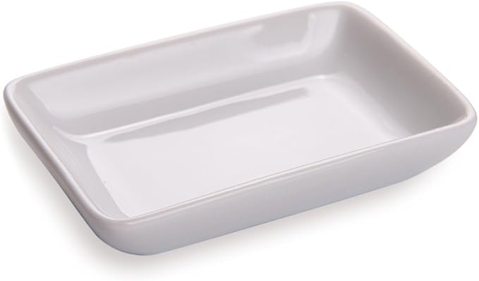 Restaurantware 3.1 x 2.2 Inch Serving Plates 10 Mini Rectangle Plates - Oven-Safe Microwave-Safe White Porcelain Hor d’oeuvres Serving Plates Freezer-Safe For Appetizers Desserts And Samples