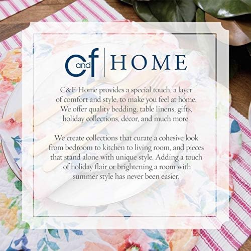 C&F Home Althea Round Placemat, Set Of 4, 17'' X 17'' Spring Butterfly Plants Fern Green White Damask Cotton Quilted Placemat Tabletop Round Placemat Set of 4 Green