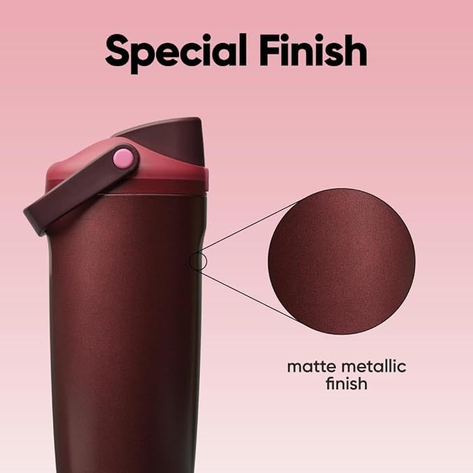 Owala FreeSip Sway Stainless Steel Water Bottle 30 oz Black Cherry - Image 6