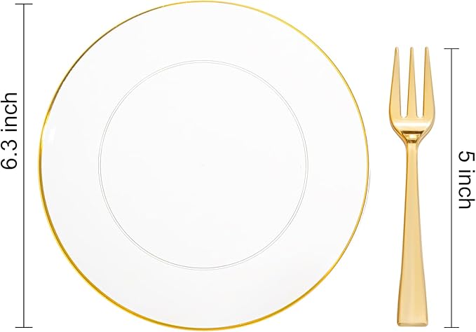 Festiva 200Pcs Clear Plastic Dessert Plates Disposable 6.3" with Plastic Forks 5" - Small Clear Plates-Dessert/Cake/Appetizer Plates for Birthday/Easter Party & Wedding - Serve for 100Guests
