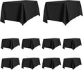 PureFit 10 Pack Rectangle Black Table Cloths 90 x 132 Inch for 8Ft Tables, Stain and Wrinkle Resistant Table Linens for Home Use, Wedding, Party, Banquet and Camping