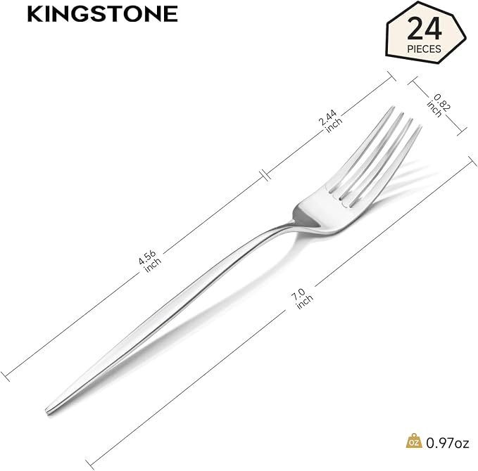 24-Piece Salad Fork Set, 18/10 Stainless Steel Dessert Forks | Mirror Polished - Image 2