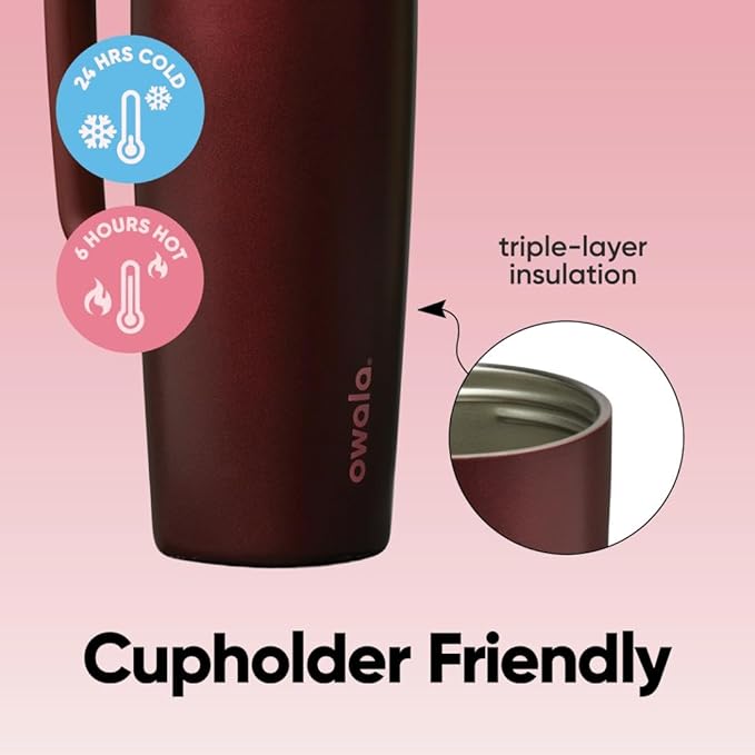 Owala SmoothSip Slider Stainless Steel Insulated Travel Mug - Image 3