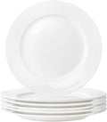 White Ceramic Dinner Plates Set of 6 – 10 Inch Porcelain Plates for Salad, Pasta & Steak, Microwave & Dishwasher Safe Dinnerware