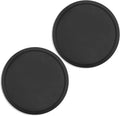 2 Pack Silicone Coasters for Drinks, Round Black Coaster by CAETOUNG