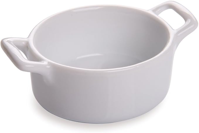 Restaurantware-5 Ounce White Casserole Dishes, 10 Square White Baking Dishes - Oven Safe, Chip Resistant, Porcelain Casserole Dish With Handles, For Snacks, Sauces, Or Desserts