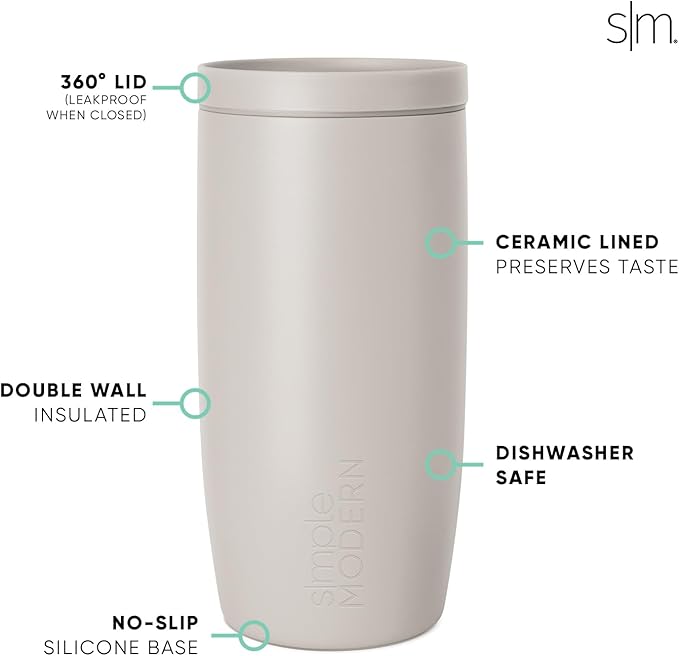 Simple Modern Halloween Travel Coffee Mug 360° Lid | 16oz | White | Voyager - Image 5