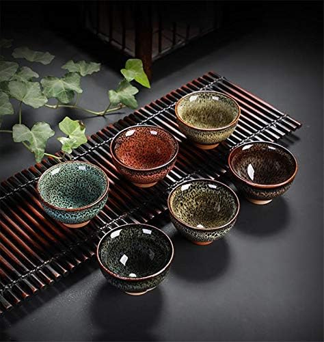 6pc Ceramic Kung Fu Tea Set, Japanese Tea Cup, Sake Cup, 2.1oz Capacity - Image 4