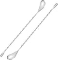 2 Pcs 12 Inch Bar Mixing Spoon Cocktail Spoon Stainless Steel Bar Long Spoon by SZLFSX