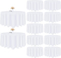 12 Pack White Round Tablecloth 108 Inch White Table Cloth Stain and Wrinkle Resistant Round White Tablecloths Reusable and Washable Polyester Fabric Table Covers for Buffet Wedding Party and Banquet