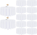12 Pack White Round Tablecloth 90 Inch White Table Cloth Stain and Wrinkle Resistant Reusable and Washable Polyester Fabric Table Covers for Buffet Wedding Party and Banquet