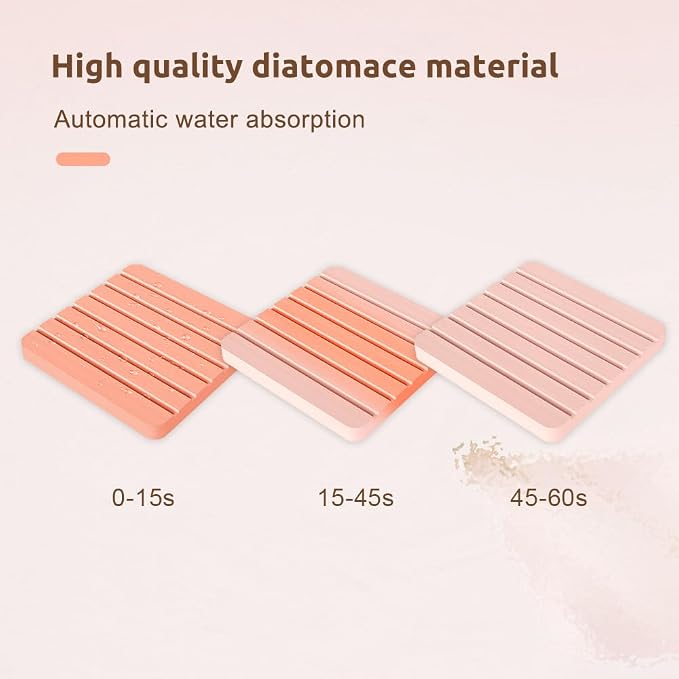 Coasters Set of 2 Diatomite Coaster Cup Mats Absorbent Non-silp Durable - Image 5