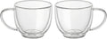 Double Wall Glass Coffee Mugs Set of 2, 6.76 oz Clear Insulated Cups by BEoneBEwin