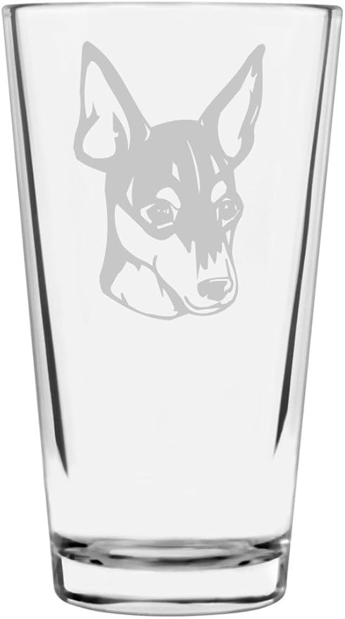 Toy Fox Terrier Custom Personalized Dog Themed Etched All Purpose 16oz Pint Glass
