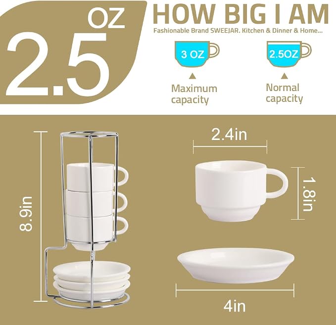 Sweejar Porcelain Espresso Cups - Image 3