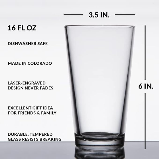 LumEngrave T-REX SKELETON Engraved Beer Pint Glass | Dino Dinosaur Tyrannosaurus Rex Paleontology | Great Gift Idea!