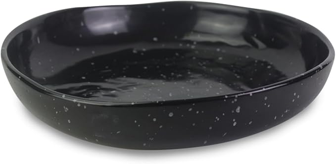 roro 5 Inch Handmade Ceramic Small Bowl, Glossy Black Speckled