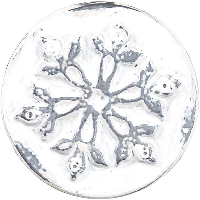 Park Designs Snowflake Napkin Ring Set of 4 | Rustic White Metal Napkin Holders with Embossed Winter Motif | Farmhouse & Christmas Table Decor