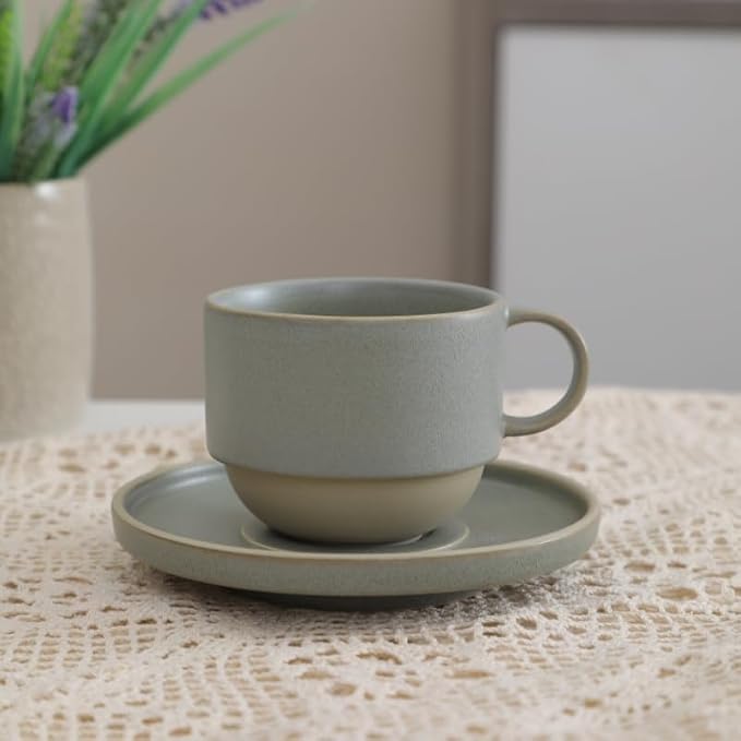 Little minimalist ceramic pottery tea cup by Unknown