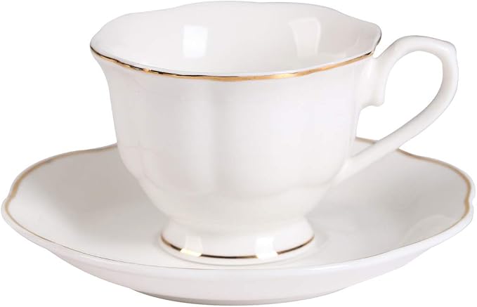 Guangyang 12 pieces Fine Porcelain 2.5oz Cups and Saucers set of 6 Turkish - Image 5