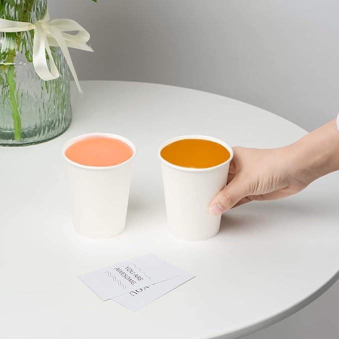 RACETOP 8 oz Disposable Paper Coffee Cups, 300 Pack | Leak-proof Paper - Image 4
