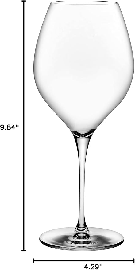 NUDE Vinifera Set of 2, Bordeaux Crystal Wine Stem Glasses 26.75 oz, |Lead-Free Crystal|, Clear Glass Wine Tumbler, Ideal for Cocktails & Perfect For Homes & Bars