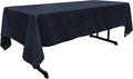 LA Linen Polyester Poplin Washable Rectangular Tablecloth, Stain and Wrinkle Resistant Table Cover 60x102, Fabric Table Cloth for Dinning, Kitchen, Party, Holiday 60 by 102-Inch, Navy