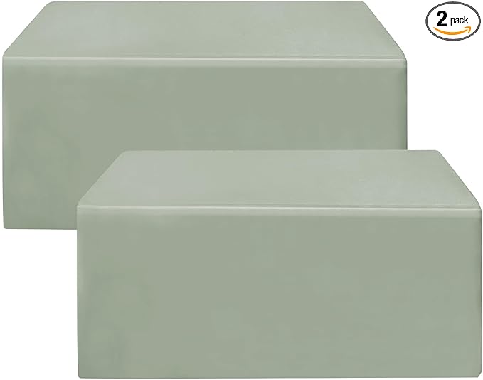 HolidayIdeas Fitted Table Covers - 96 x 30 Inch - 2 Pack Rectangle Tablecloths for 8 Foot Tables, Polyester Fabric Tablecloth for Parties, Holiday Dinner, Trade Show (Sage Green)