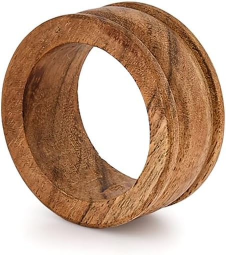 Napkin Rings Acacia Wood Set of 12 - Image 4