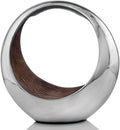 Modern Day Accents Anillo 2-Tone Decorative, Large, Aluminum, Tabletop, Accents, Décor, Bowl, Modern, Engagement Wedding Trays, Ring Display Stand, Key Holder L x 8" W x 16" H, Brown, Silver