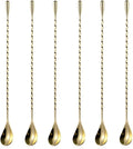 6 Pcs 12 Inch Bar Mixing Spoon Cocktail Spoon Stainless Steel Bar Long Spoon by SZLFSX