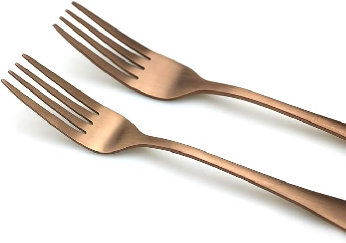 JASHII Modern Royal 20 Pcs Matte Rose Gold 18/10 Stainless Steel Utensils Cutlery Dinnerware Set w/ 4 Pcs Straw, Knife Fork and Spoon Flatware Set for Wedding Festival Christmas Party Service for 4