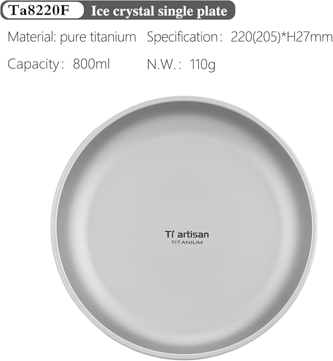 Titanium Plate Camping Picnic Tableware 27fl oz Cooking Utensils Extremely - Image 2