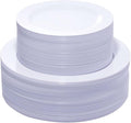 KIRE 120PCS White Plastic Plates by KIRE