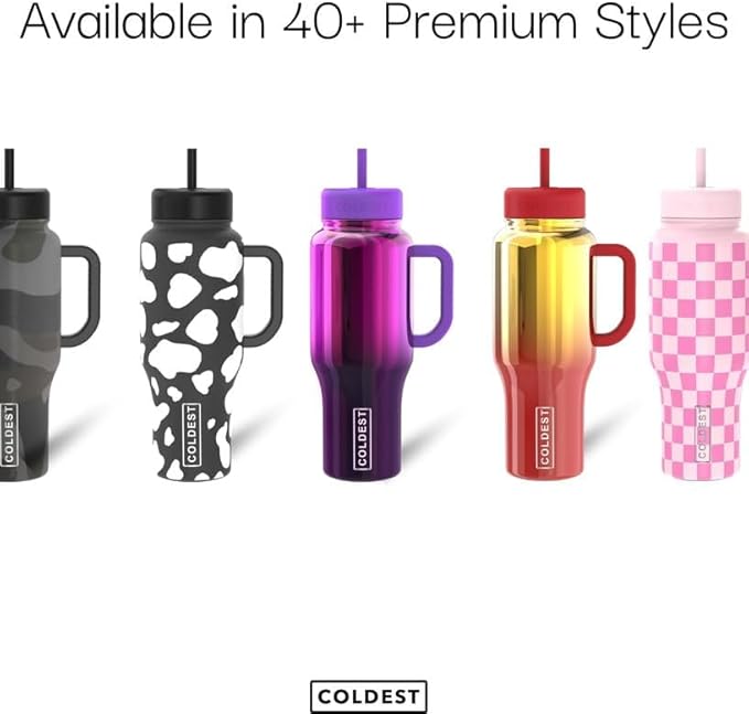 Coldest Tumbler with Handle and Straw, 100% Leak Proof Insulated Tumbler with - Image 4