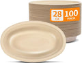 28 oz Oval Paper Bowls 100 Pack by Celel
