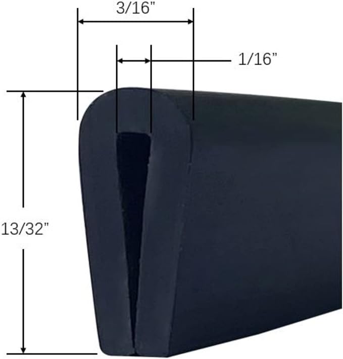 Rubber Edge Trim, 1/16" U Channel Edge Trim, Edge Protector, Length 10Ft - Image 3