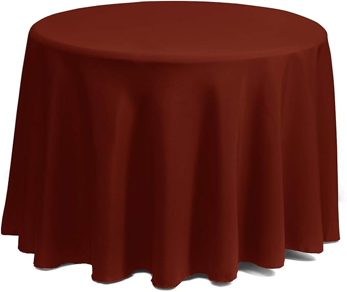 Gee Di Moda Round Tablecloth - 70 Inch Burnt Orange Round Table Cloth for 24 to 48 Inch Round Tables - Heavy Duty Washable Fabric - for Buffet Table, Holiday Party, Dinner, Wedding & Baby Shower
