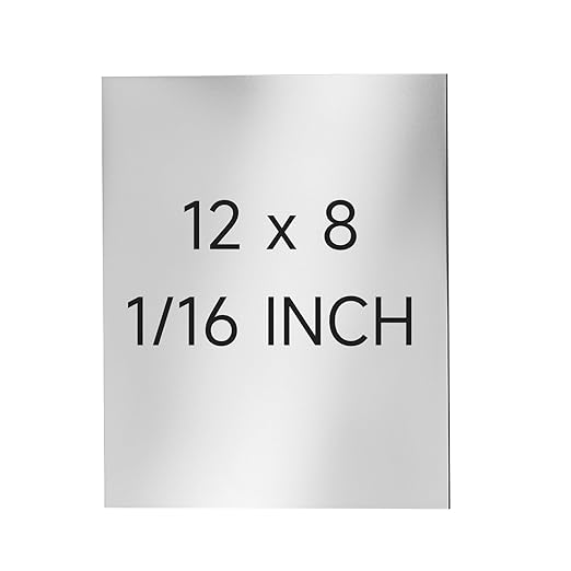 304 Stainless Steel Sheet - 12" X 8" X 1/16" Thin Stainless Steel Plate 1/16 Inch Thickness with Protective Film Metal Sheets Shim Stock for Kitchen DIY Crafting etc. (305 x 203 x 1.6 mm)