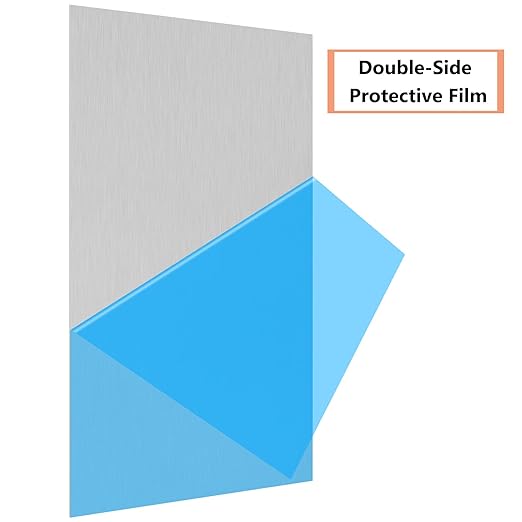 6061 T651 Aluminum Sheet Metal 10 x 17 x 1/8 (0.125”) Inch Plain Thin Aluminum Plate Covered with Protective Film, Heat Treatable Rectangle 3MM Aluminum Metal Plate for Welding, Industrial