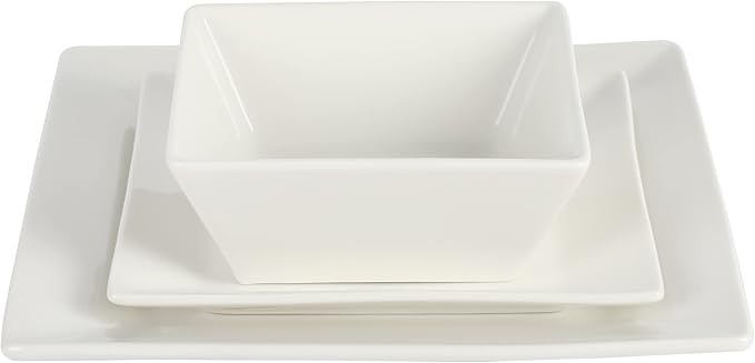 Gibson Home Zen Buffet Hard Square Porcelain Chip and Scratch Resistant - Image 6